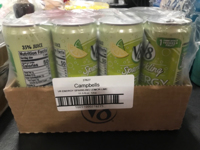 Photo 2 of 12 Pack V8 +Energy Energy Drink, Sparkling, Lemon Lime - 11.5 fl oz