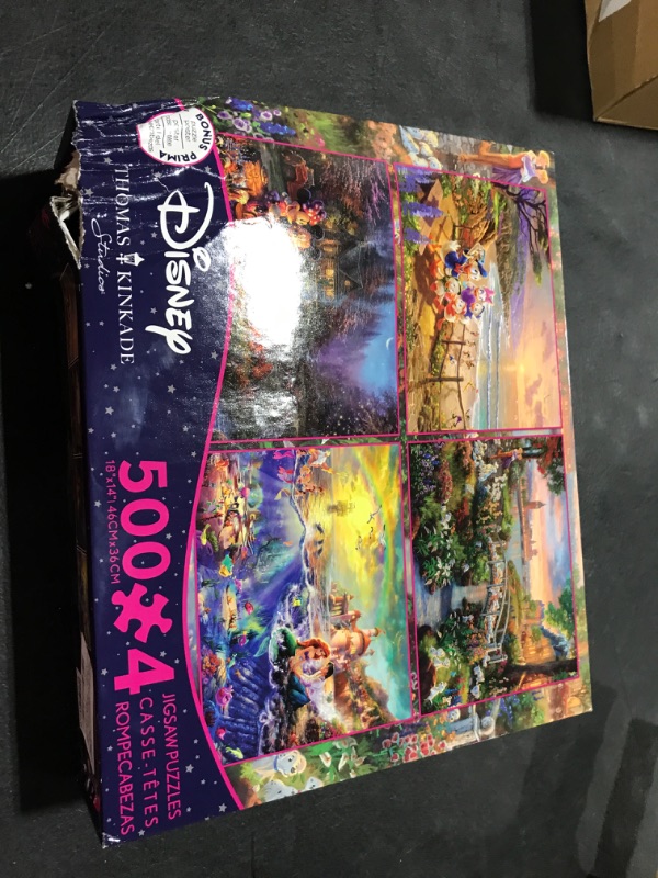 Photo 2 of Ceaco - 4 in 1 Multipack - Thomas Kinkade - Disney Dreams Collection - Donald & Daisy Duck, 101 Dalmatians, Mickey, Minnie, & Pluto, & The Little Mermaid - (4) 500 Piece Jigsaw Puzzles