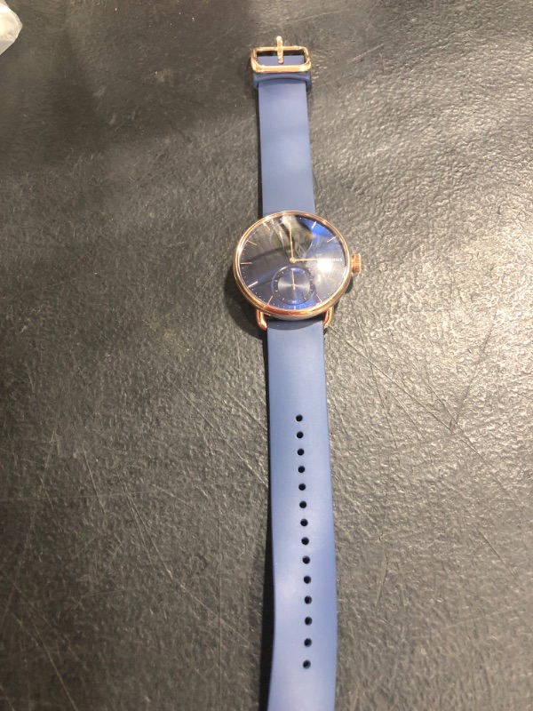 Photo 2 of Withings ScanWatch - Hybrid Smartwatch & Activity Tracker with Connected GPS, Heart Rate Monitor, Sleep Monitor, Smart Notifications, Water Resistant with 30-Day Battery Life, Android & iOS 38mm Rose Gold Blue