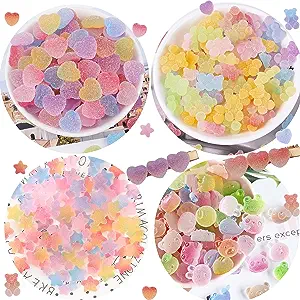 Photo 1 of 120Pcs Slime Charms Kawaii Candy Resin Charms 3D Cute Nail Charms Mini Flatback Beads Gummy Bear Charms Bulk Resin Jewelry Making Candy Embellishments Supplies for Cell Phone Scrapbooking DIY Crafts
