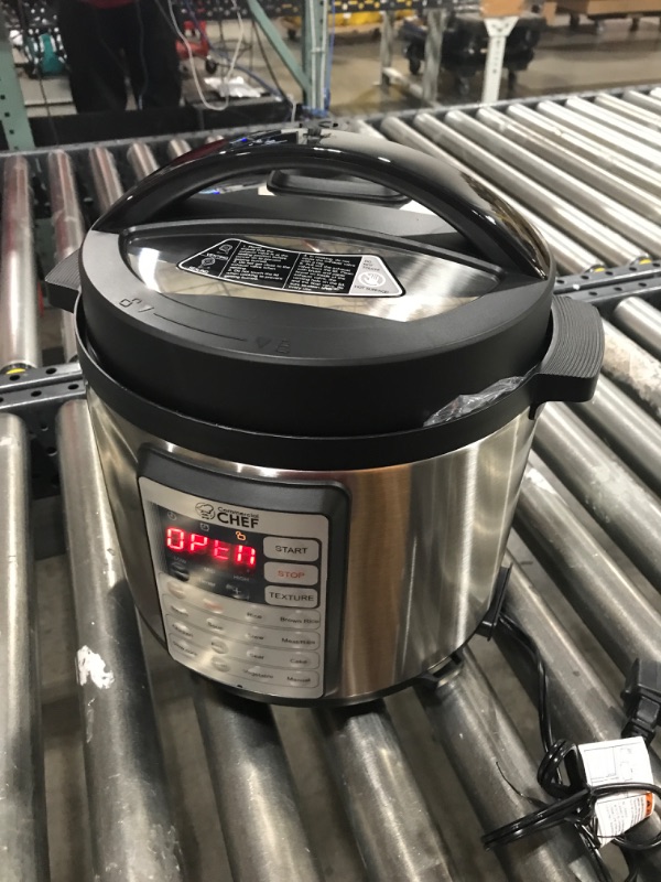 Photo 2 of Commercial Chef Electric Pressure Cooker 6.3 Quarts, 24-Hour Preset Timer, Stainless Steel Interior with Safety Features
