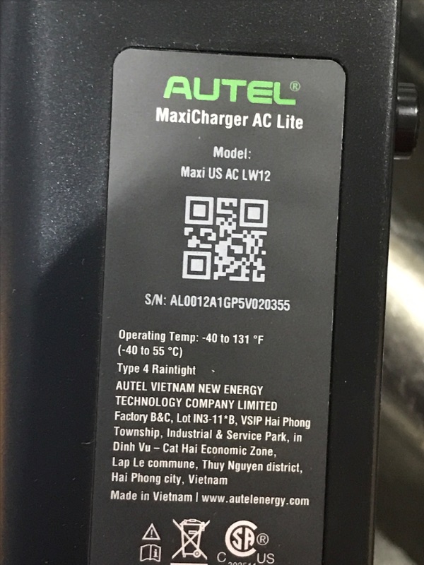 Photo 4 of Autel Home Smart Electric Vehicle (EV) Charger up to 50Amp, 240V, Indoor/Outdoor Car Charging Station with Level 2, Wi-Fi and Bluetooth Enabled EVSE, Hardwired,25-Foot Cable,Sierra Blue