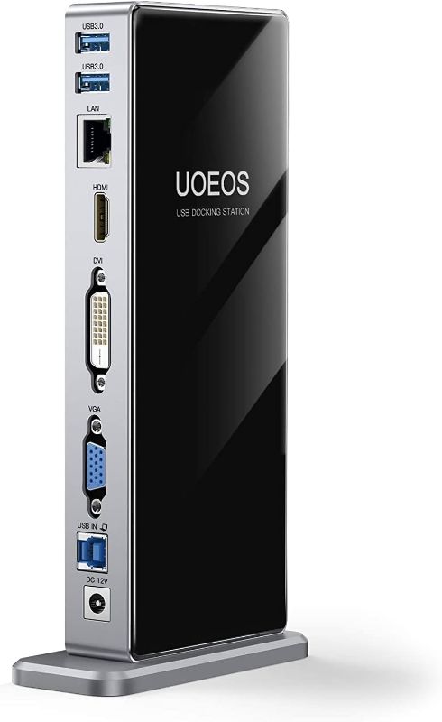 Photo 1 of  USB Docking Station uoeos,13 in 1 USB C Laptop Docking Station with HDMI&DVI&VGA Ports Simultaneously Triple Display,5 USB 3.0 Port,Gigabit Ethernet,Audio&Mic,TF&SD,Compatible with USB C/A Laptop 