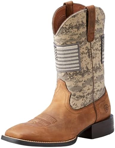 Photo 1 of ARIAT MEN'S DISTRESSED CAMO SPORT PATRIOT WESTERN BOOTS - BROAD SQUARE TOE SIZE 11 US
