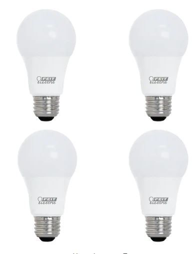 Photo 1 of 40-Watt Equivalent A19 Dimmable CEC Title 20 Compliant ENERGY STAR 90+ CRI LED Light Bulb, Bright White (4-Pack) - SET OF 2
