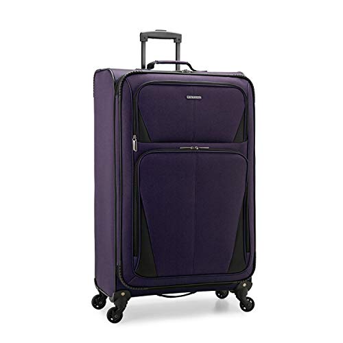 Photo 1 of  U.S. Traveler Aviron Bay Expandable Softside Luggage with Spinner Wheels, Purple, Checked-Large 31-Inch 