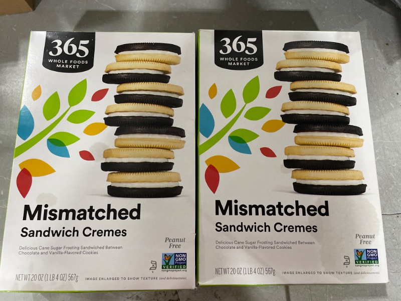 Photo 2 of 365 by Whole Foods Market, Mismatched Sandwich Cremes, 20 Ounce Mismatched 1.25 Pound (Pack of 2) - EXP 08/20/2023