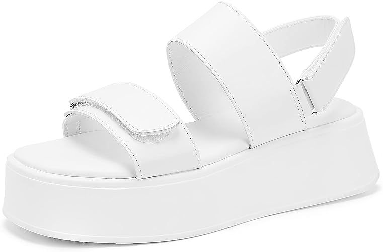 Photo 1 of Meiiei Women's PLatform Sandals,Velcro Strap Flatform Sandals Open Toe Casual Low Wedges Sandal Two Band Summer Sandals - Size 10 
