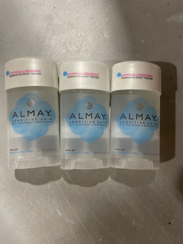 Photo 2 of Almay Clear Gel, Anti-Perspirant and Deodorant, Fragrance Free, 2.25-Ounce Stick (Pack of 3)
