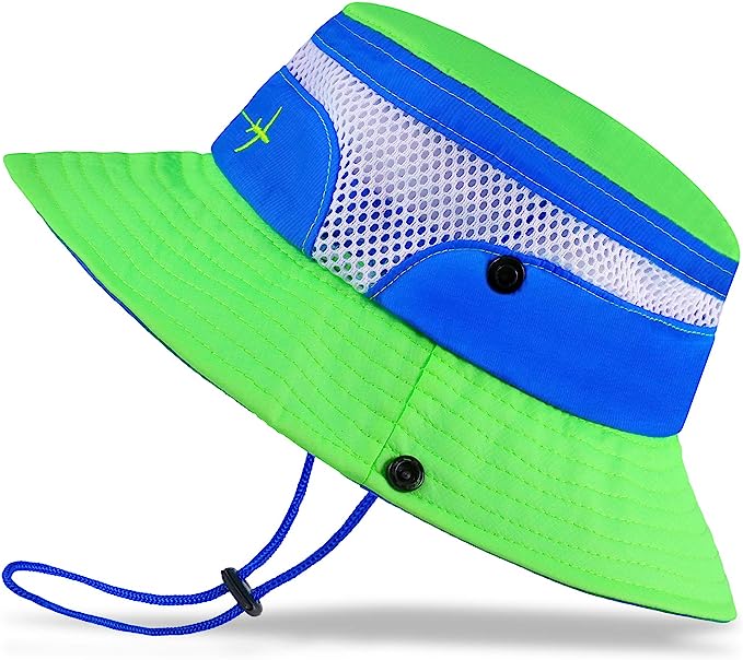 Photo 1 of Baby Sun Hat Toddler Sun Hat Kids Breathable Bucket Sun Protection Hat | Adjustable, Stay-on Chin-Strap, Summer Play
