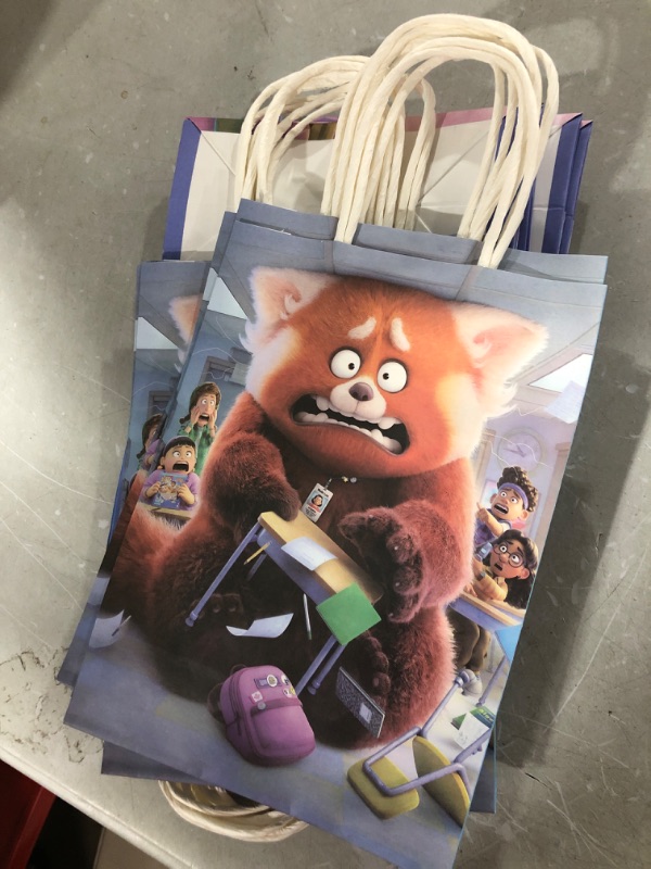 Photo 2 of 16 Red Panda Bear Packs Paper Bag Theme Party Gift Bag Birthday Gift Bag Snack Candy Bag Party Supplies for Children and Adults