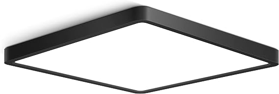 Photo 1 of 12Inch 24W Square LED Ceiling Light Fi xtures Flush Mount, 5000K Daylight White LED Ceiling Lamp, Surface Mount Modern Ceiling Lights, Slim Flat Panel Lighting for Bedroom, Kitchen, Bathroom Etc.Black