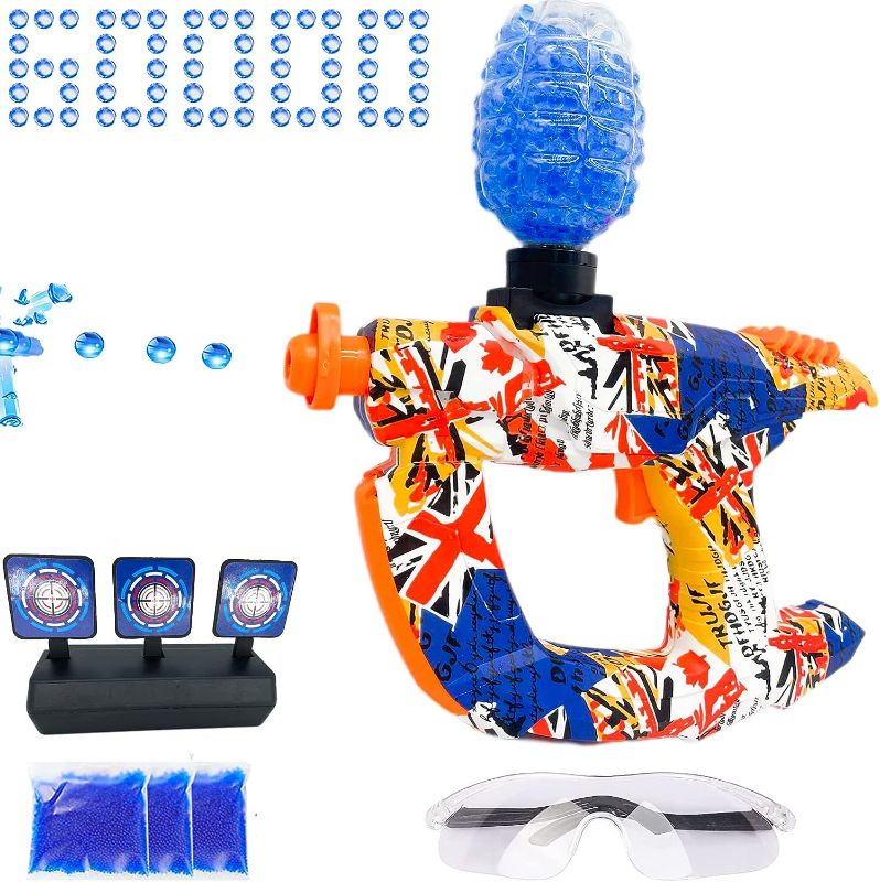 Photo 1 of Electric Gel Ball_Blaster Toy, Splatter Ball Blaster with 60000+ Water Beads, Rechargeable Gel Water Ball Blaster, Outdoor Games Toys for Activities Team Game, for Adults and Kids Ages 12+ Various Colors