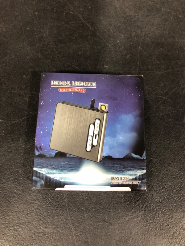 Photo 1 of COZYLIFE Automatic Cigarette Case Dispenser, Automatic Ejection Box with USB Rechargeable,Automatic Ejection Holder with Arc Lighter, Gift for Your Friends (Black)