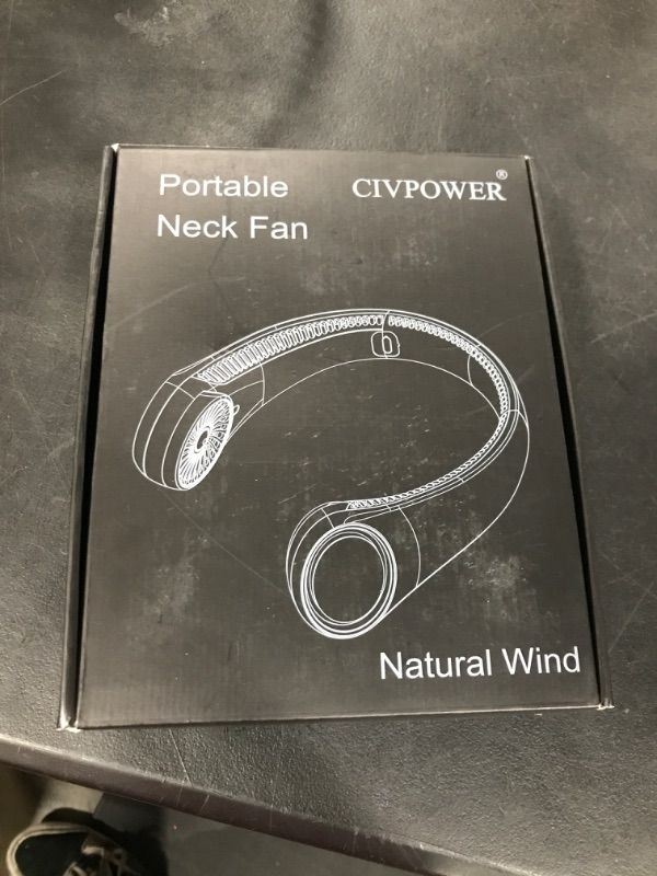 Photo 2 of CIVPOWER Portable Neck Fan, Hands Free Bladeless Cooling Personal Fan,3 Speeds Adjustment,78 Air Outlet, Headphone Design, Rechargeable, USB Powered Fan