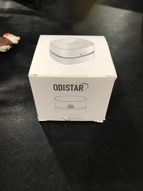 Photo 2 of ODISTAR Desktop Vacuum Cleaner, Mini Table dust Sweeper Energy Saving,High Endurance up to 90 mins,Cordless&360º Rotatable Design for Keyboard/Home/School/Office(White)
