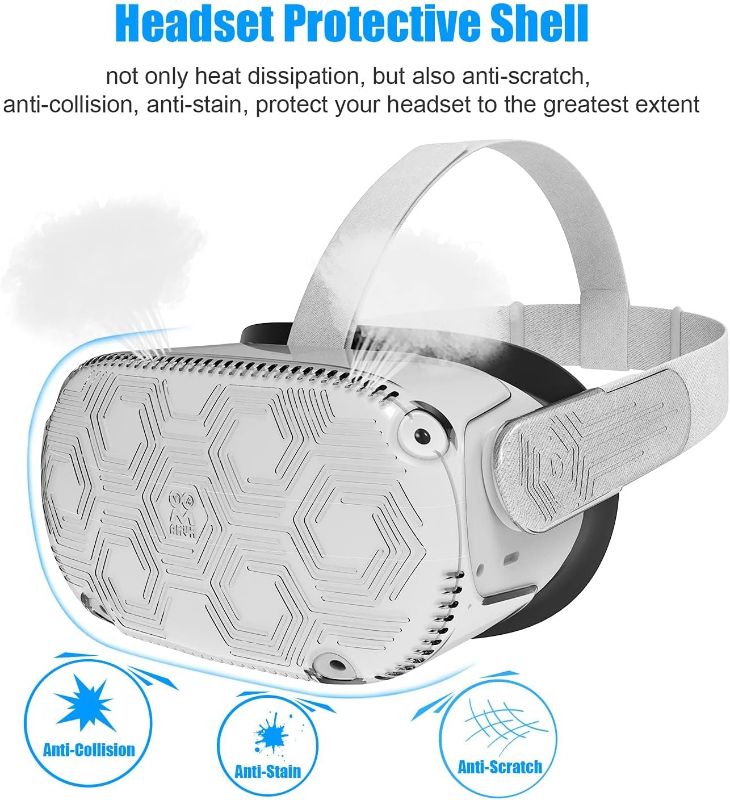 Photo 1 of AMVR VR Headset Protective Shell, Light & Durable Front Face Cover for Meta Quest 2 Accessories, Preventing Collisions and Scratches (Transparent) 