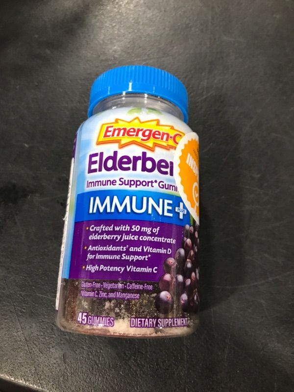 Photo 2 of Emergen-C Immune Plus Multivitamin Gummies Dietary Supplement Elderberry 45 Ct