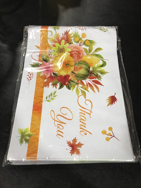 Photo 2 of Thanksgiving Poly Mailers Fall Pumpkin Shipping Bags Fall Autumn Leaves Flowers Shipping Envelopes 10” x 13” 100 Pack