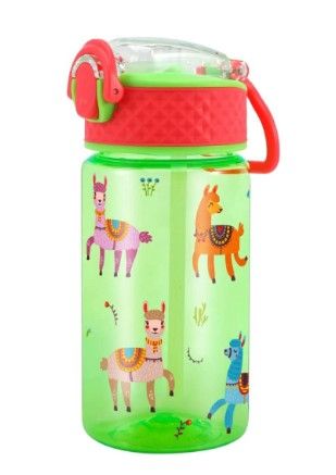 Photo 1 of 14oz Kids Water Drinking Bottle - BPA FRE, Chug Lid, Flip Sip Cap, Easy Open, Lightweight, Leak-Proof with Cute Design for Girls & Boys - 1PK - Llama
