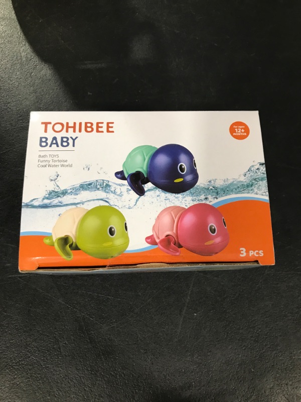 Photo 2 of Bath Toys, 3 Pack Cute Swimming Turtle Bath Toys for Toddlers 1-3, Floating Wind Up Toys for 1 Year Old Boy Girl, New Born Baby Bathtub Water Toys, Preschool Toddler Pool Toys