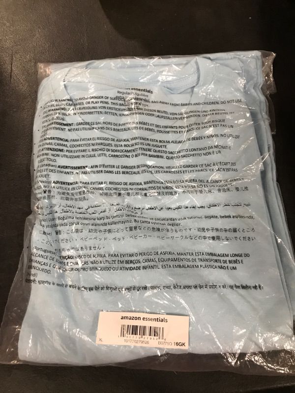 Photo 1 of Amazon Essentials Men's Short-Sleeve Crewneck T-Shirt, Pack of 2 2 Light Blue X-Large