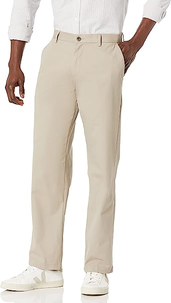 Photo 1 of Amazon Essentials Men's Classic-Fit Wrinkle-Resistant Flat-Front Chino Pants, Khaki Brown, 30W x 29L