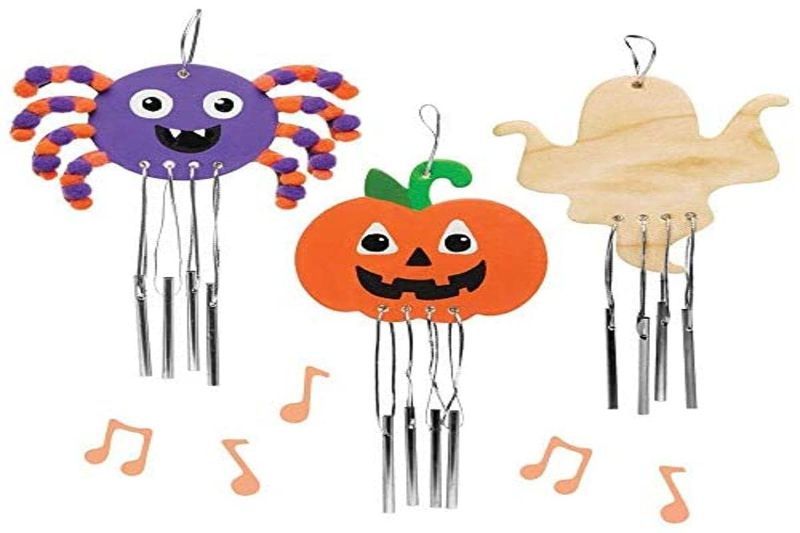 Photo 1 of Baker Ross AR667 Halloween Wooden Windchimes - Pack of 4, for Kids Halloween Crafts and Ornaments
