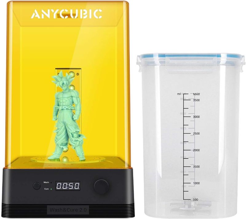 Photo 1 of ANYCUBIC Wash and Cure Machine 2.0, 2 in 1 UV Washing and Curing Station for ANYCUBIC Photon Mono Mars LCD/DLP/SLA 3D Printer Models, with Rotary Curing Turntable and Washing Bucket
