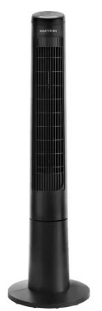 Photo 1 of 40 in. 3 Speed Remote Control Oscillating Tower Fan in Black
