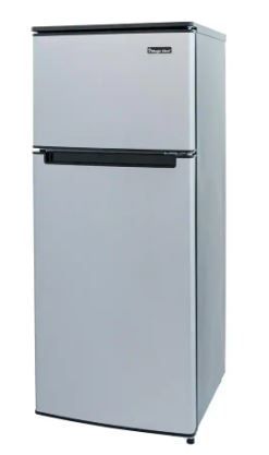 Photo 1 of 4.5 cu. ft. 2 Door Mini Fridge in Stainless Look with Freezer
