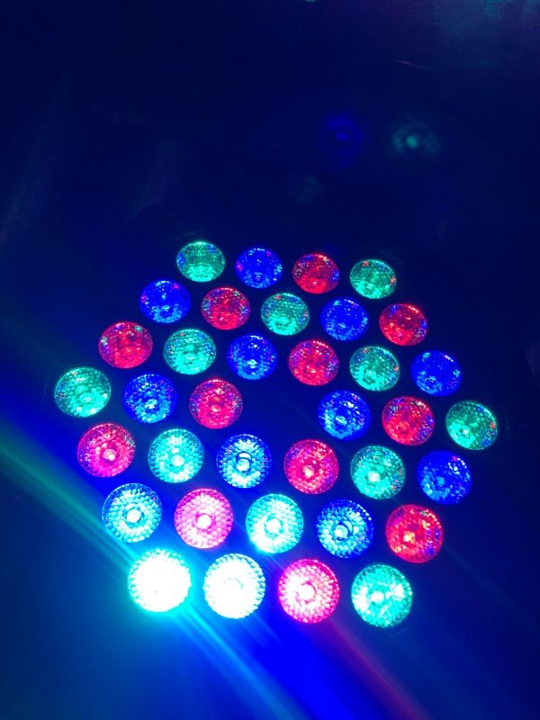 Photo 2 of 36 LED Stage Lights RGB DJ LED Par Light Remote and DMX Controlled Sound Activated Auto Play Uplights for Wedding Birthday Christmas Holiday Music Show Dance Party Stage Lighting