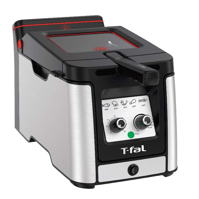 Photo 1 of  T-Fal Electrics Stainless Steel Deep Fryer with Basket 3.5 Liter Oil Capacity, 2.6 Pound Food Capacity 1800 Watts Easy Clean, Temp Control, Digital Timer, Oil Filtration, Dishwasher Safe Parts Silver 