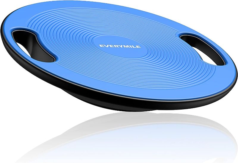 Photo 1 of  EVERYMILE Wobble Balance Board, Exercise Balance Stability Trainer Portable Balance Board with Handle for Workout Core Trainer Physical Therapy & Gym 15.7" Diameter No-Skid Surface 