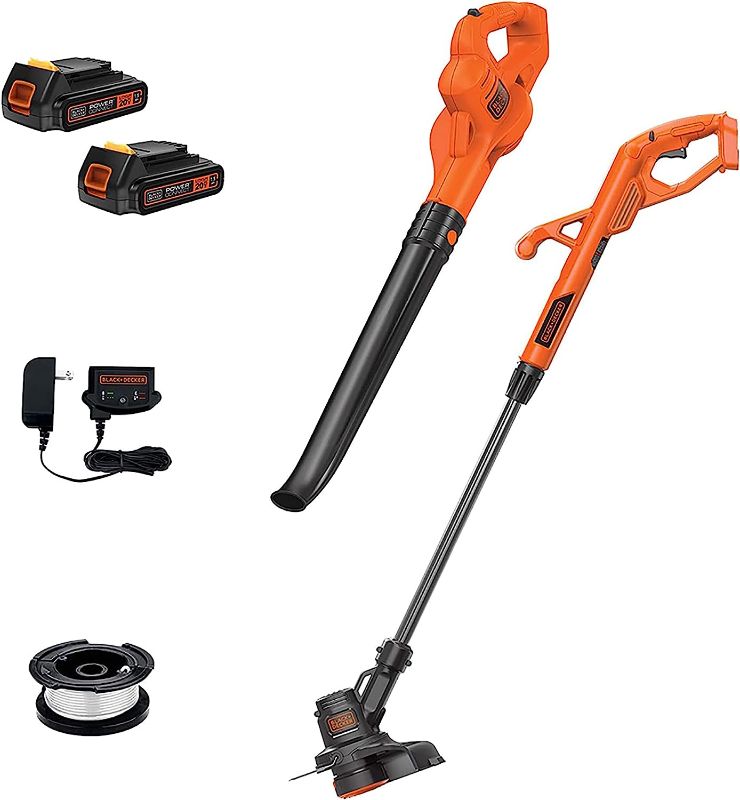 Photo 1 of  BLACK+DECKER 20V MAX* POWERCONNECT 10 in. 2in1 Cordless String Trimmer/Edger + Sweeper Combo Kit (LCC222) 