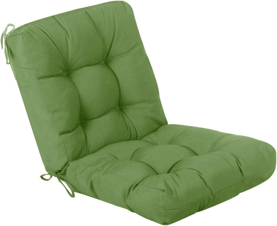 Photo 1 of  QILLOWAY Outdoor Seat/Back Chair Cushion Tufted Pillow, Spring/Summer Seasonal All Weather Replacement Cushions. (Dark Green) 