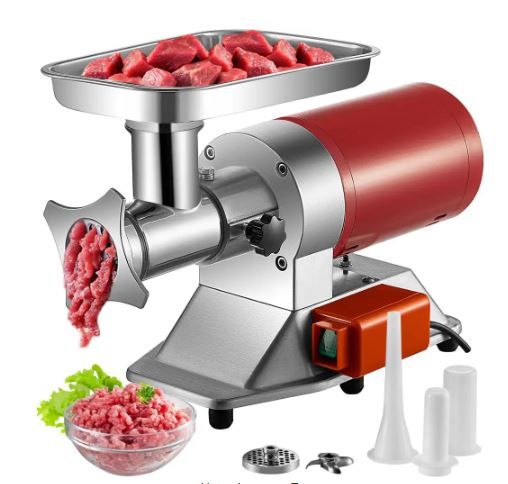 Photo 1 of 850 W Electric Meat Grinder 551 lb./Hour Meat Grinder Machine 1.16 HP Heavy Duty Sausage Kit with 2 Grinding Plates, Red
