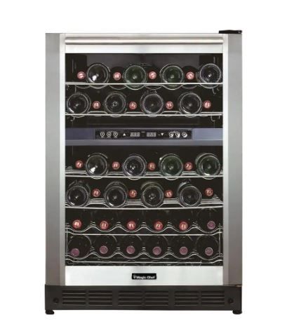 Photo 1 of 44 Bottle Dual Zone Wine Cooler in Stainless Steel
