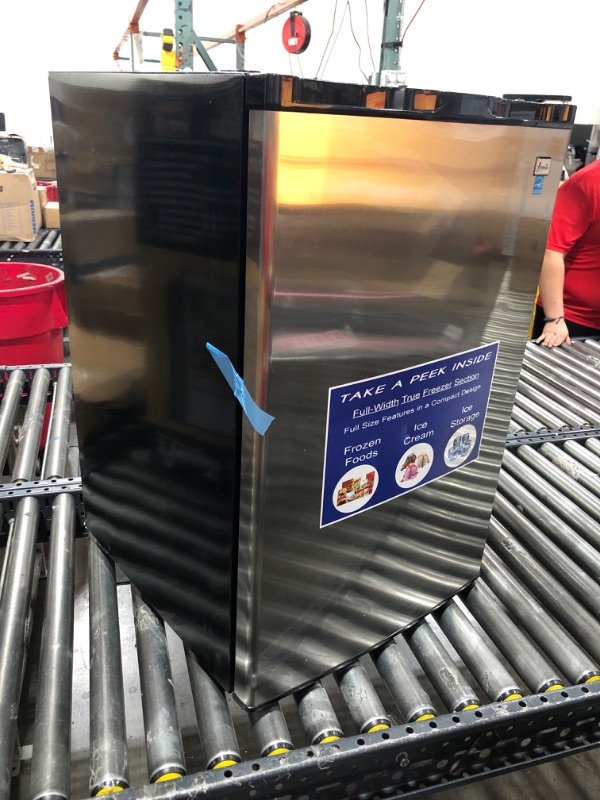 Photo 2 of 4.5 cu. ft. Mini Fridge with Freezer in Stainless Steel
