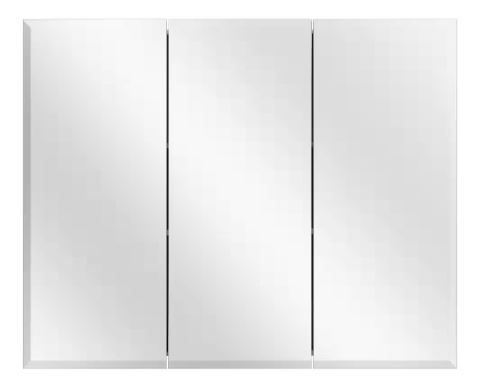 Photo 1 of 36-3/8 in. W x 30-3/16 in. H Frameless Surface-Mount Tri-View Bathroom Medicine Cabinet
