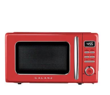 Photo 1 of 0.9 cu. ft. 900-Watt Retro Countertop Microwave in Red
