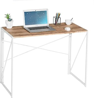 Photo 1 of Coavas Folding Desk No Assembly Required, 40" Writing Computer Desk Space Saving Foldable Table Simple Home Office Desk
