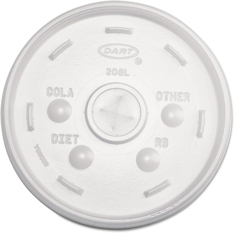 Photo 1 of  Dart 20Sl Cold Cup Lids 32Oz Cups Translucent 100/Sleeve 10 Sleeves/Carton 
