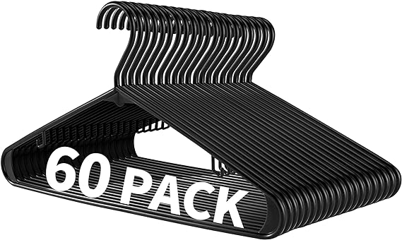 Photo 1 of Black Plastic Hangers - Pack of 60