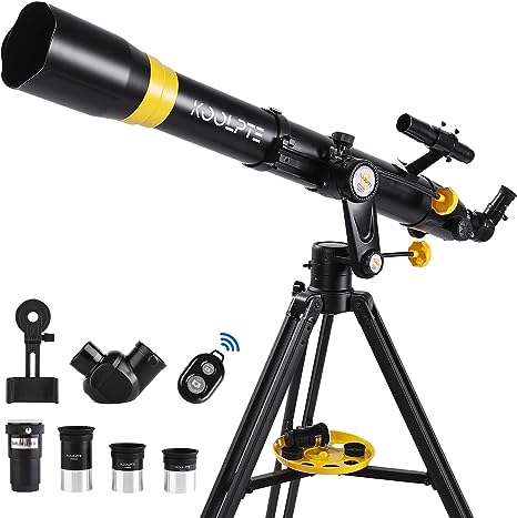 Photo 1 of Telescope 90mm Aperture 900mm - High Precision Adjustment Vertisteel AZ Mount Base, Magnification 45-450x, Wireless Remote, Phone Adapter - Ideal for Astronomy Enthusiasts and Beginners (Black)