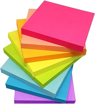 Photo 1 of (8 Pack) Sticky Notes 3x3 Inches,Bright Colors Self-Stick Pads, Easy to Post for Home, Office, Notebook, 82 Sheets/pad