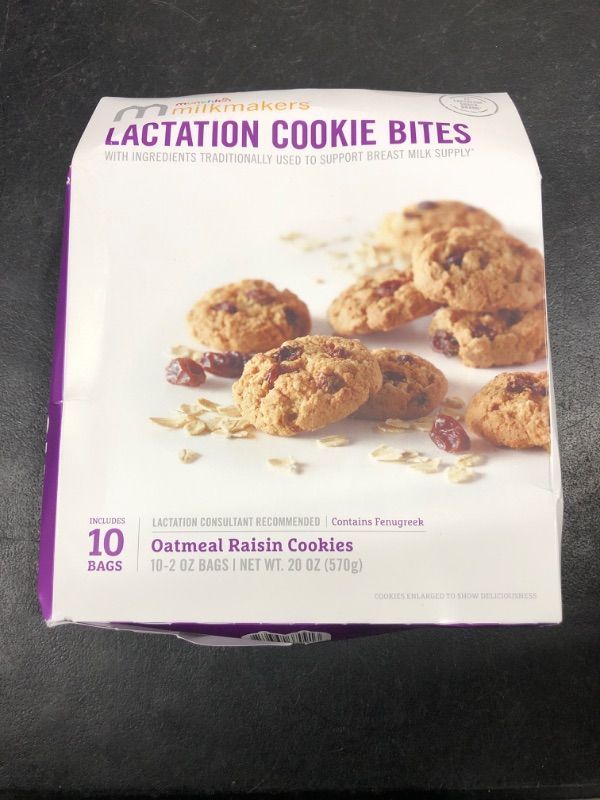 Photo 2 of BB 10.20.23 Munchkin Milkmakers Lactation Cookie Bites, Oatmeal Raisin, 10 Count (Contains Fenugreek)