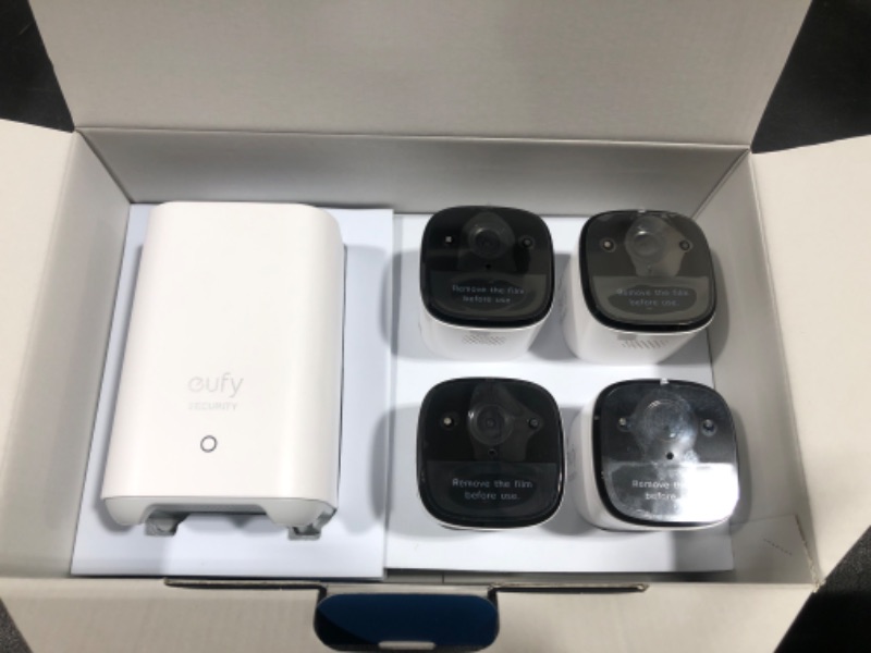 Photo 2 of Limited-time deal: eufy Security, eufyCam S221 (eufyCam 2 Pro) Wireless Home Security Camera System, 4-Cam Kit, HomeKit Compatibility, 2K Resolution, 365-Day Battery Life, No Monthly Fee, Motion Only Alert FACTORY SEALED OPENED FOR PICTURES 