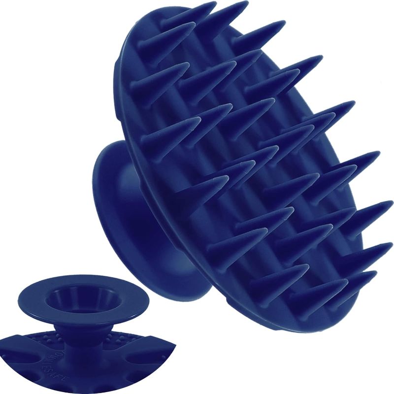 Photo 1 of 2 PACK- Hair Massager Shampoo Brush, Wet & Dry Manual Head Scalp Massage Brush, Soft Silicone Bristles Care for The Scalp, Exfoliate and Remove Dandruff, Promote Hair Growth (Blue)
