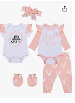 Photo 1 of bakjuno Baby Girl Outfit Daddy's Little Girl Clothing Newbron Deer Pant Set-3-6 MONTHS
